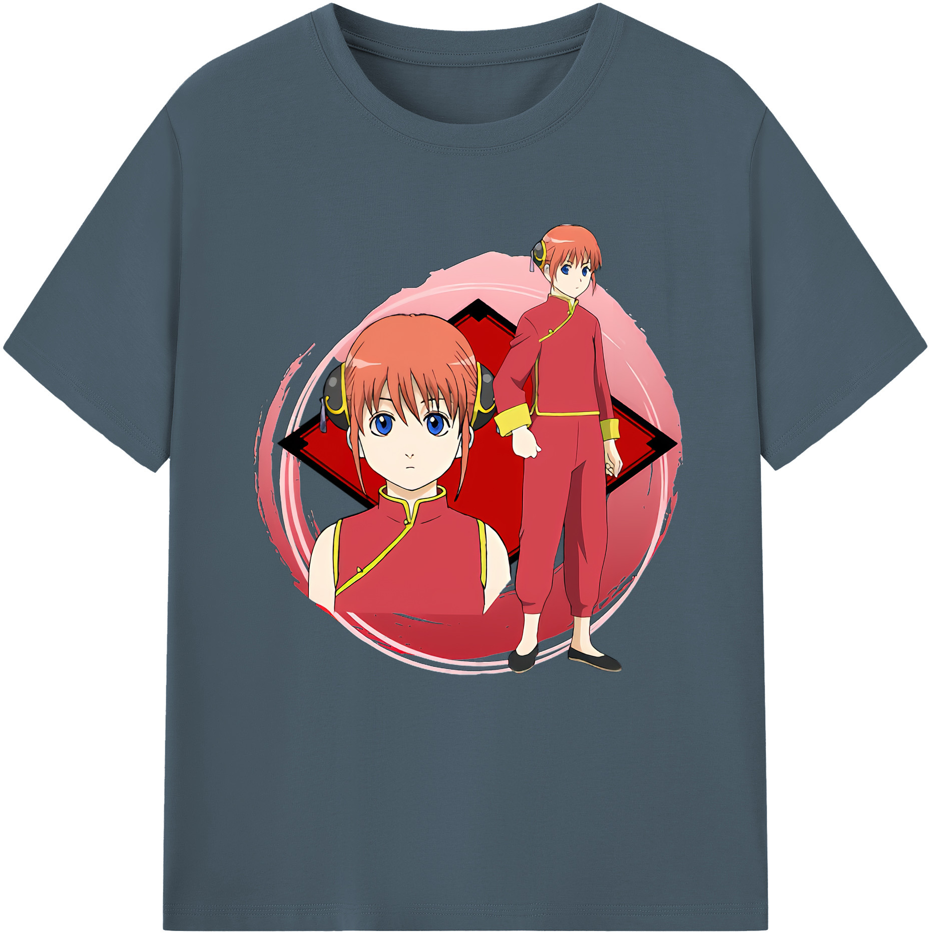 （画像用） ぎんたま 坂田銀時（さかたぎんとき） 神楽 志村新八（しむら しんぱち） GINTAMA Sakata Gintoki Kagura Shimura Shinpachi 綿100％半袖Tシャツ（フロントプリント）